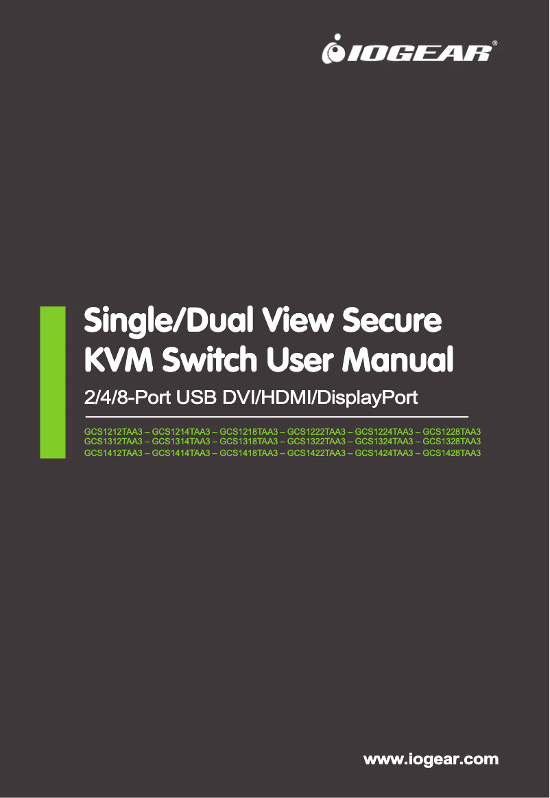 Page n°1 - Manuel utilisateur iogear GCS1212