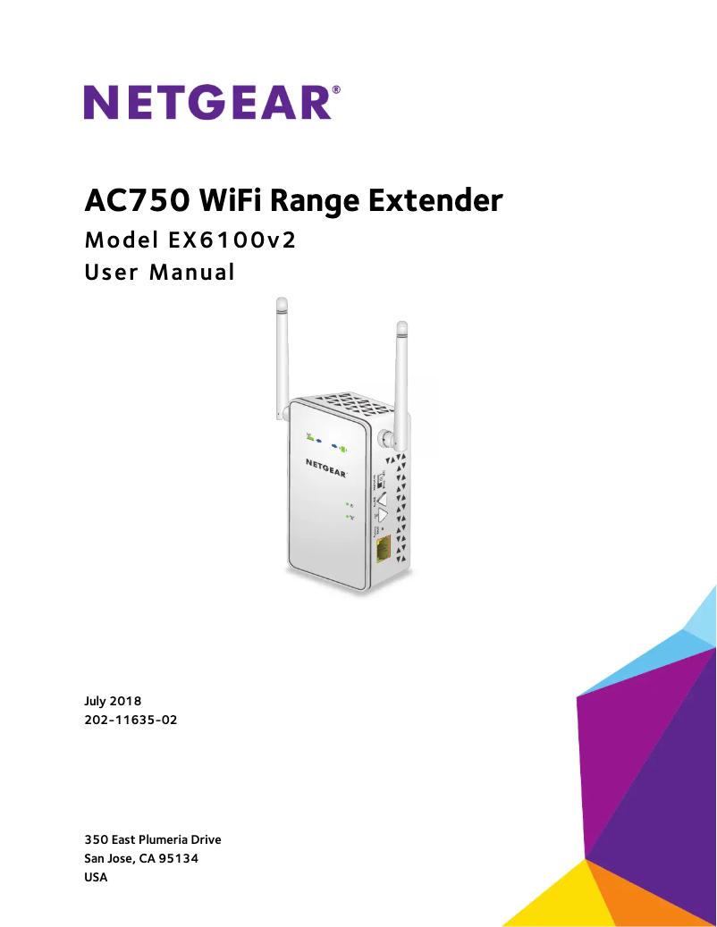 Page n°1 - Manuel utilisateur Netgear EX6100v2