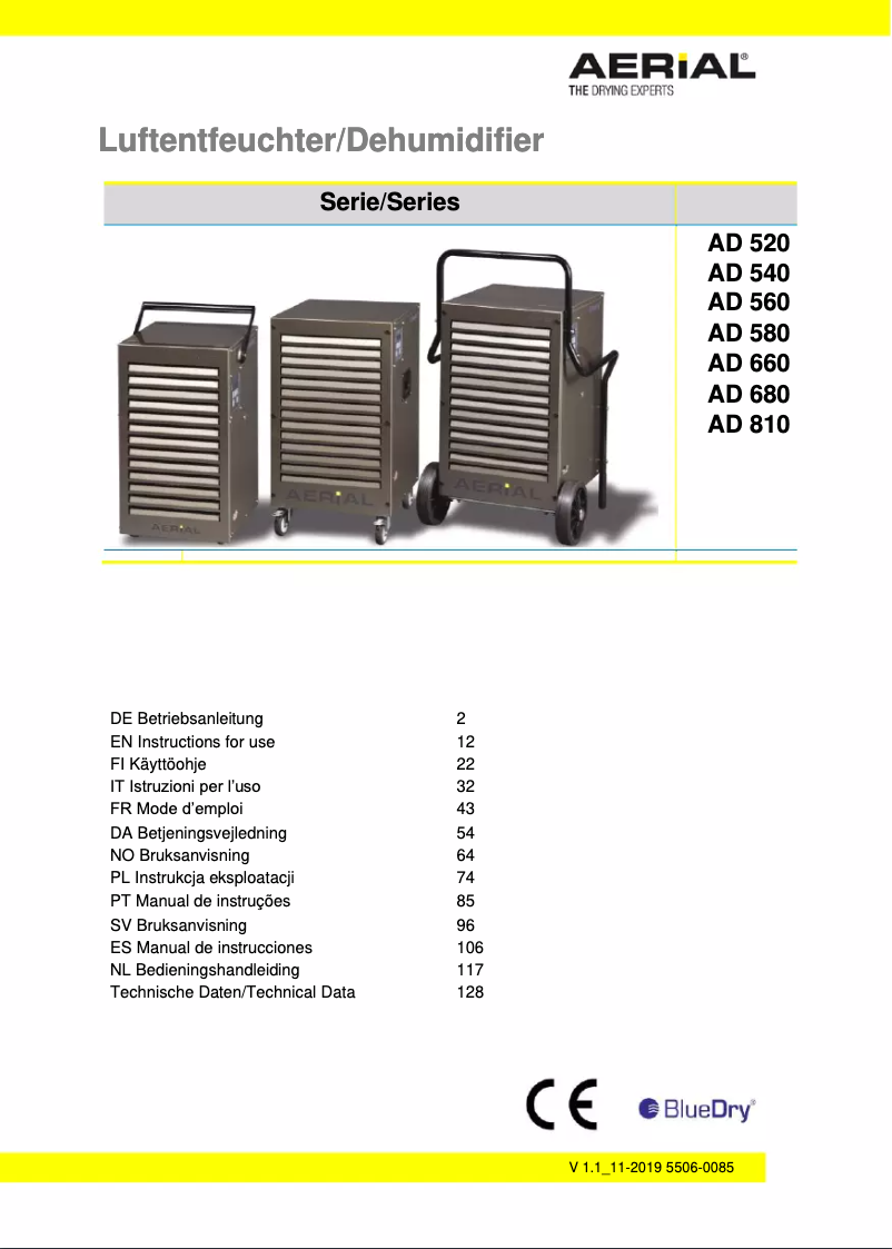 Page n°1 - Manuel utilisateur Aerial AD 560