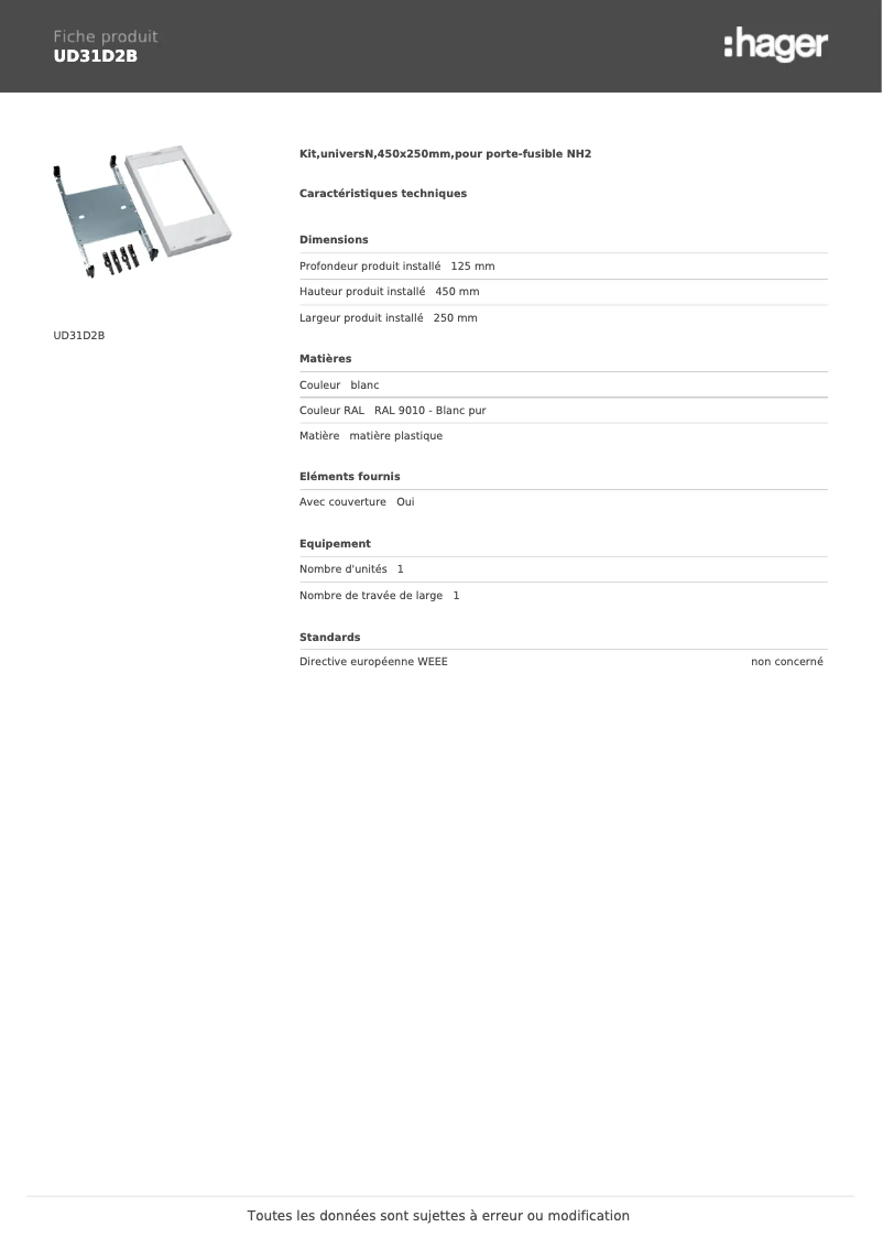 Image de la première page du manuel de l'appareil UD31D2B