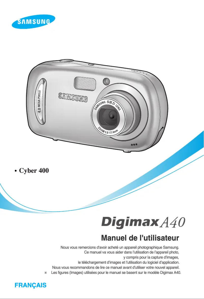Page 1 de la notice Manuel utilisateur Samsung Digimax A40