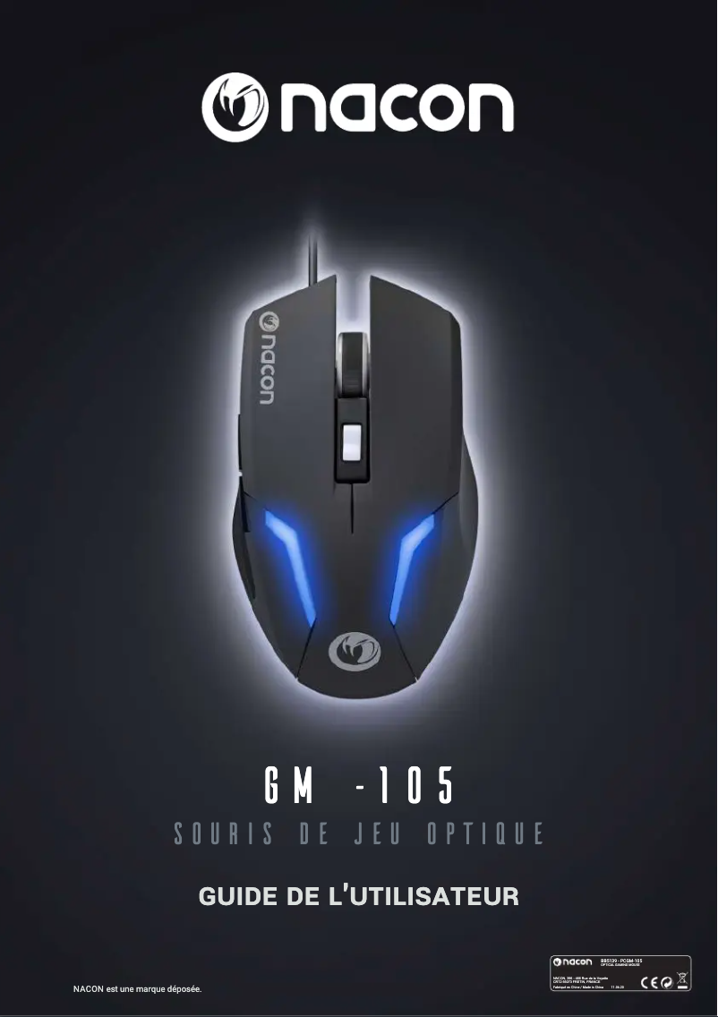 Page 1 de la notice Manuel utilisateur NACON GM-105