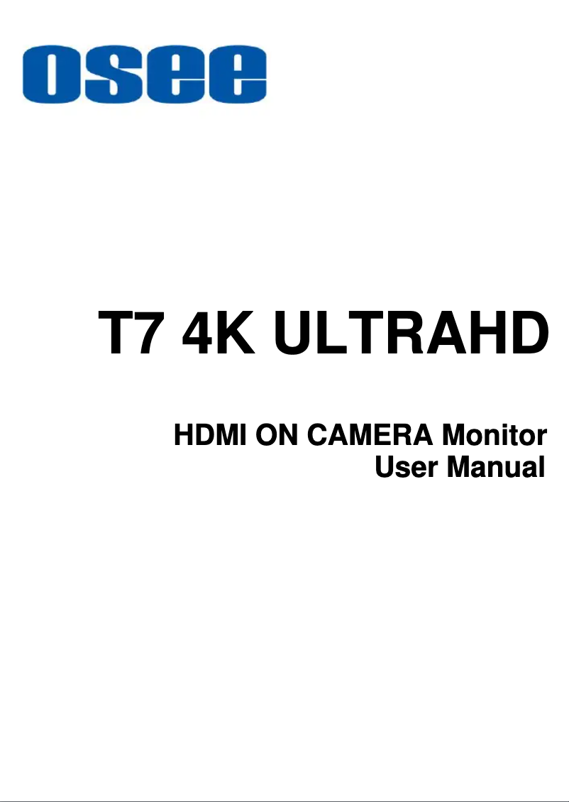 Page 1 de la notice Manuel utilisateur OSEE T7