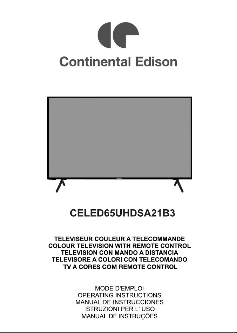 Page 1 de la notice Manuel utilisateur Continental Edison CELED65UHDSA21B3