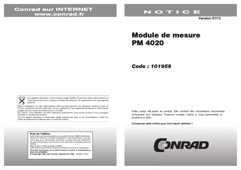 Page n°1 - Manuel utilisateur H-Tronic 11 90 07 0