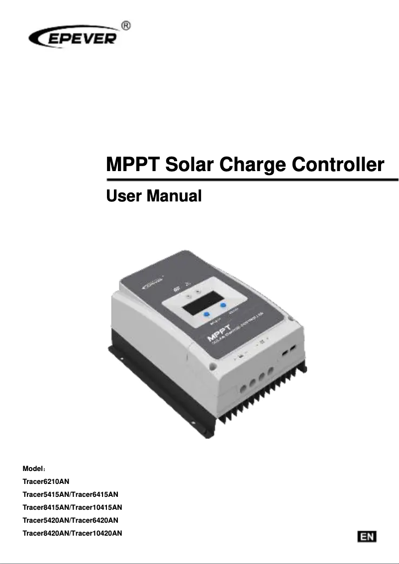 Page n°1 - Manuel utilisateur EPEVER Tracer 5415AN