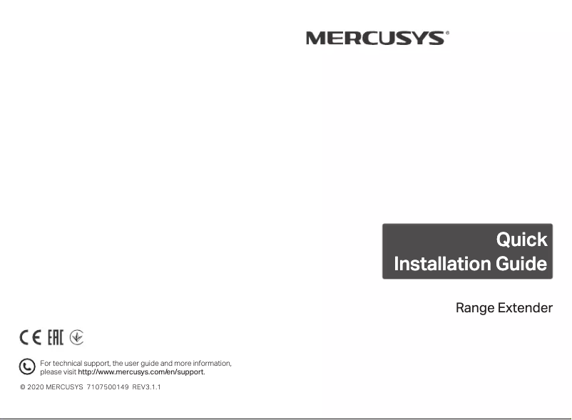 Page n°1 - Guide de démarrage rapide Mercusys ME20