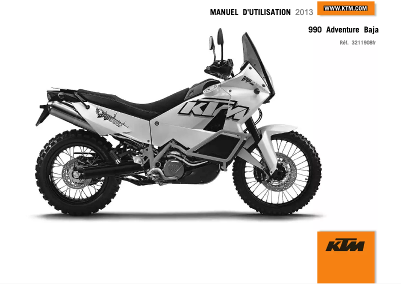 Page 1 de la notice Manuel utilisateur KTM 990 Adventure Baja (2013)