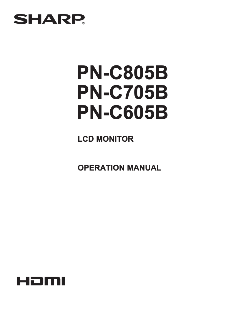 Image de la première page du manuel de l'appareil Aquos PN-C705B