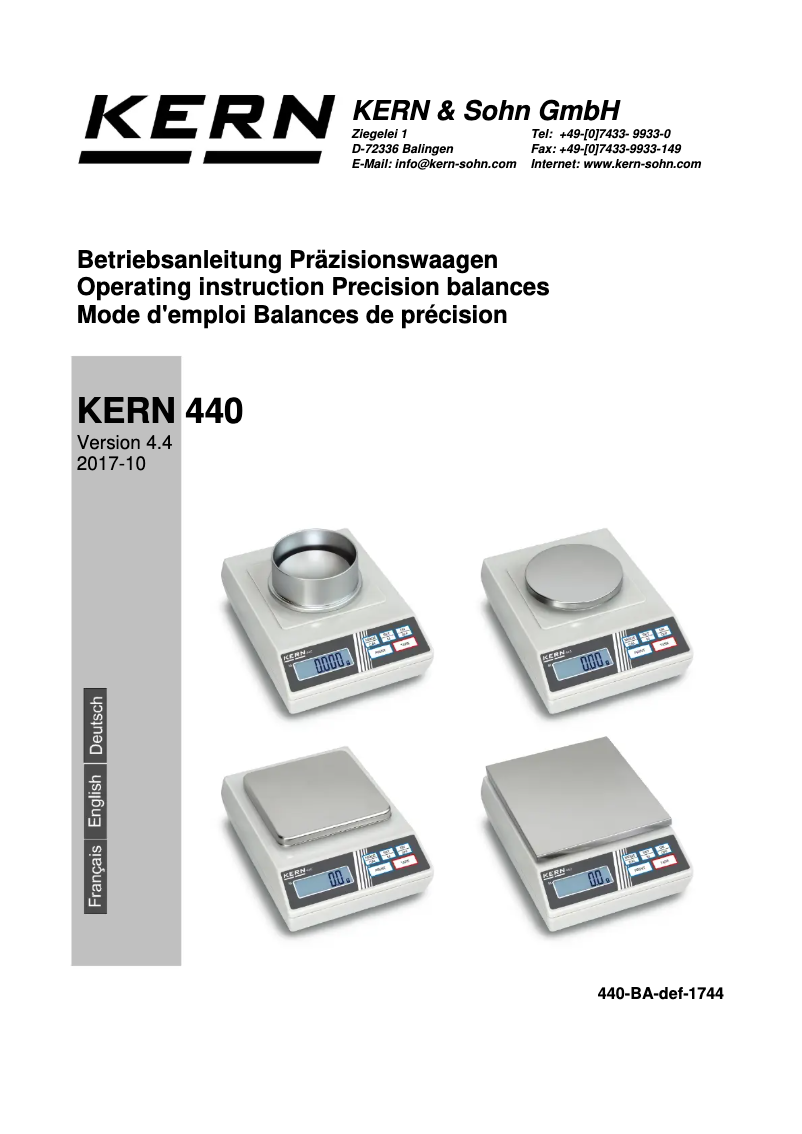 Página 1 del manual Manual de usuario Kern 440-33N