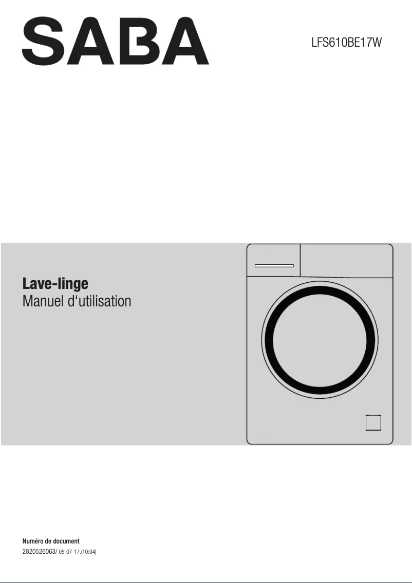 Page 1 de la notice Manuel utilisateur Saba LFS610BE17W