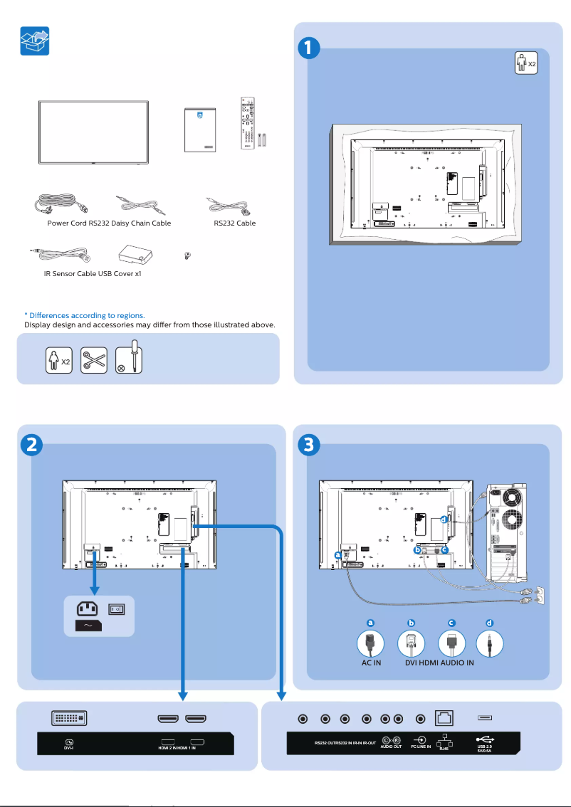 Page 1 de la notice Guide de démarrage rapide Philips 43BDL3010Q