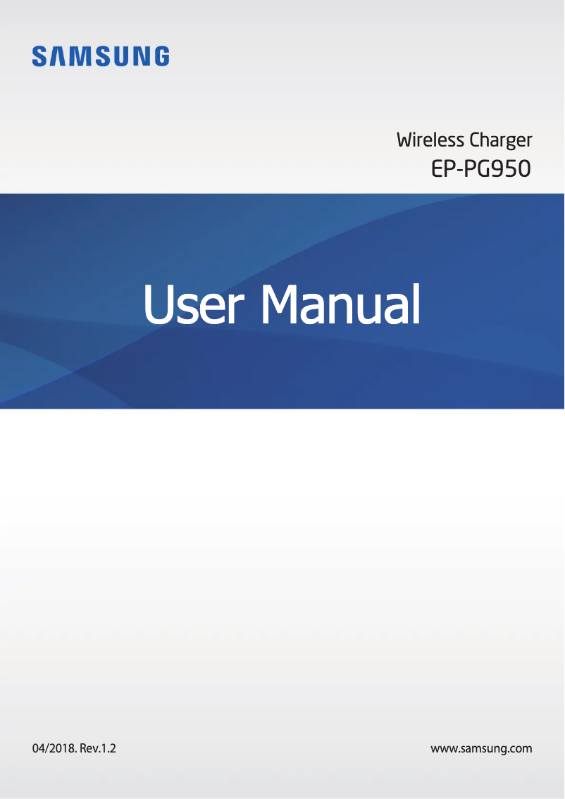 Image de la première page du manuel de l'appareil Wireless Charger Stand EP-PG950