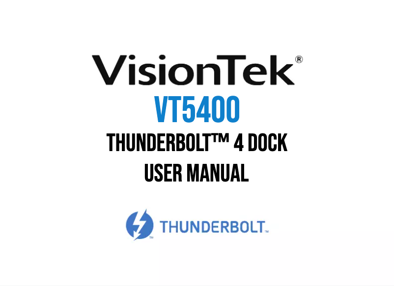 Page n°1 - Manuel utilisateur VisionTek VT5400