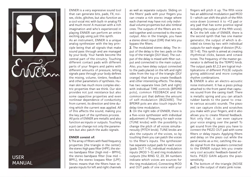 Page n°1 - Manuel utilisateur Soma Enner