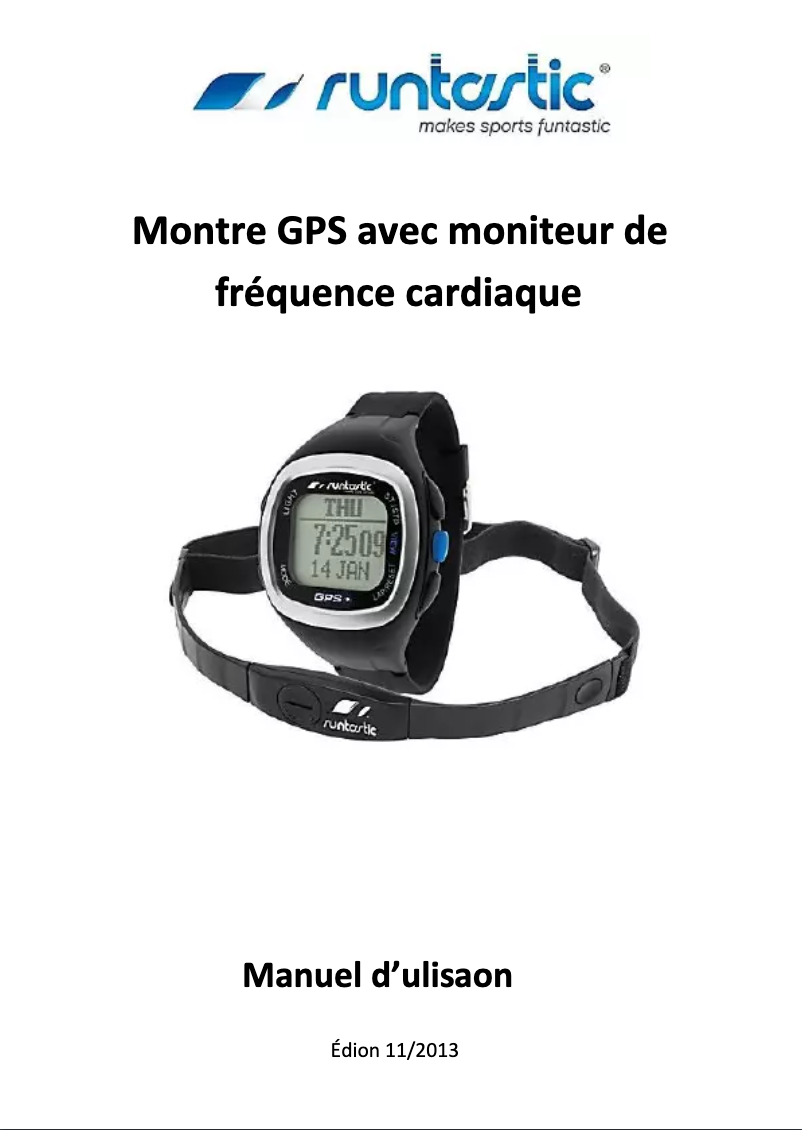 Page 1 de la notice Manuel utilisateur Runtastic RUNGPS1