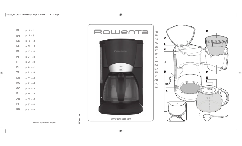Page n°1 - Manuel utilisateur Rowenta CG348 Brunch