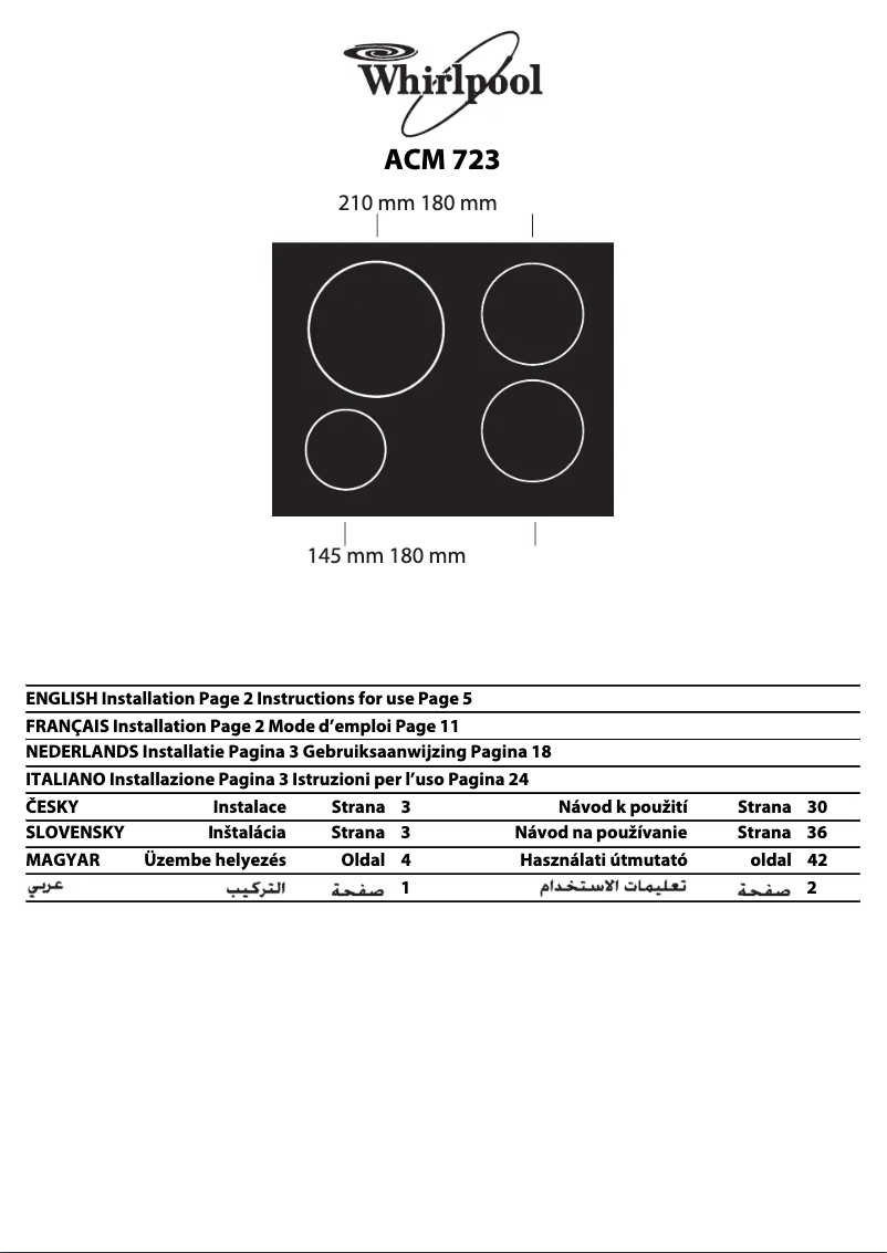 Page n°1 - Manuel utilisateur Whirlpool ACM 723