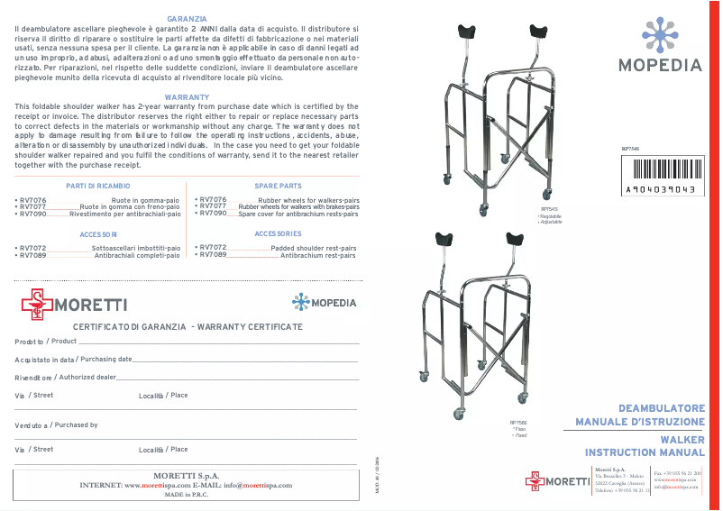 Página 1 del manual Manual de usuario Mopedia RP754S