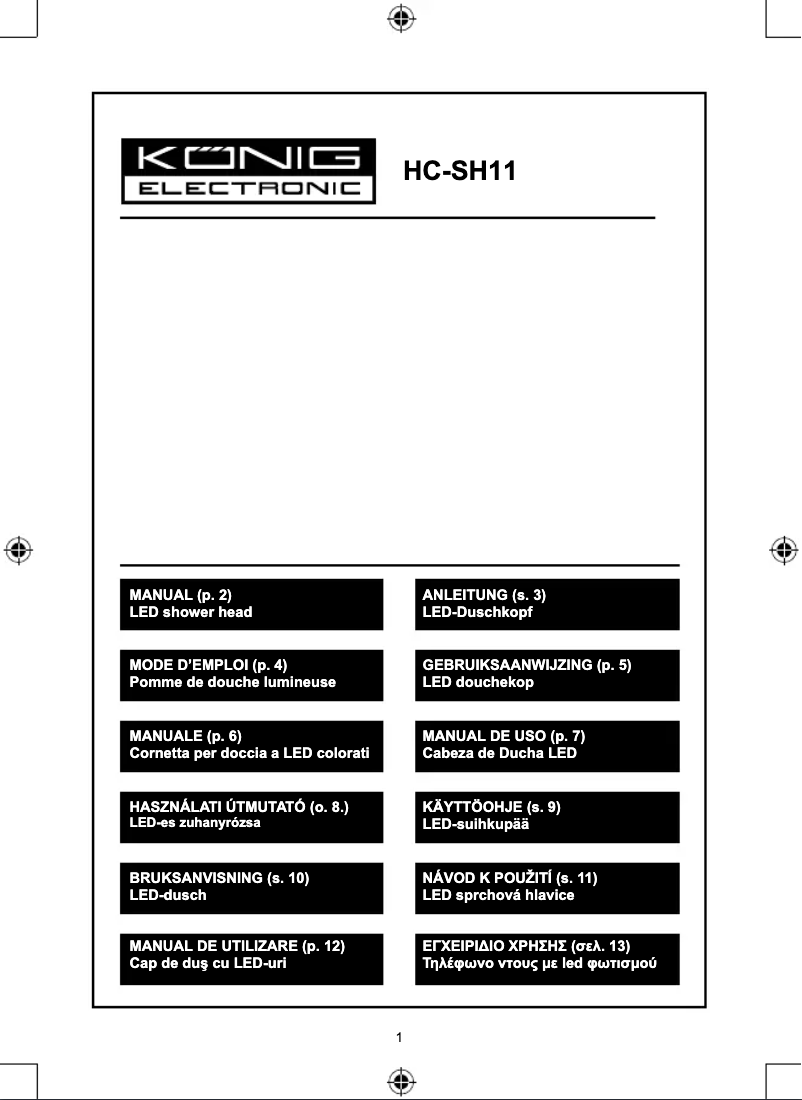 Página 1 del manual Manual de usuario Konig HC-SH11
