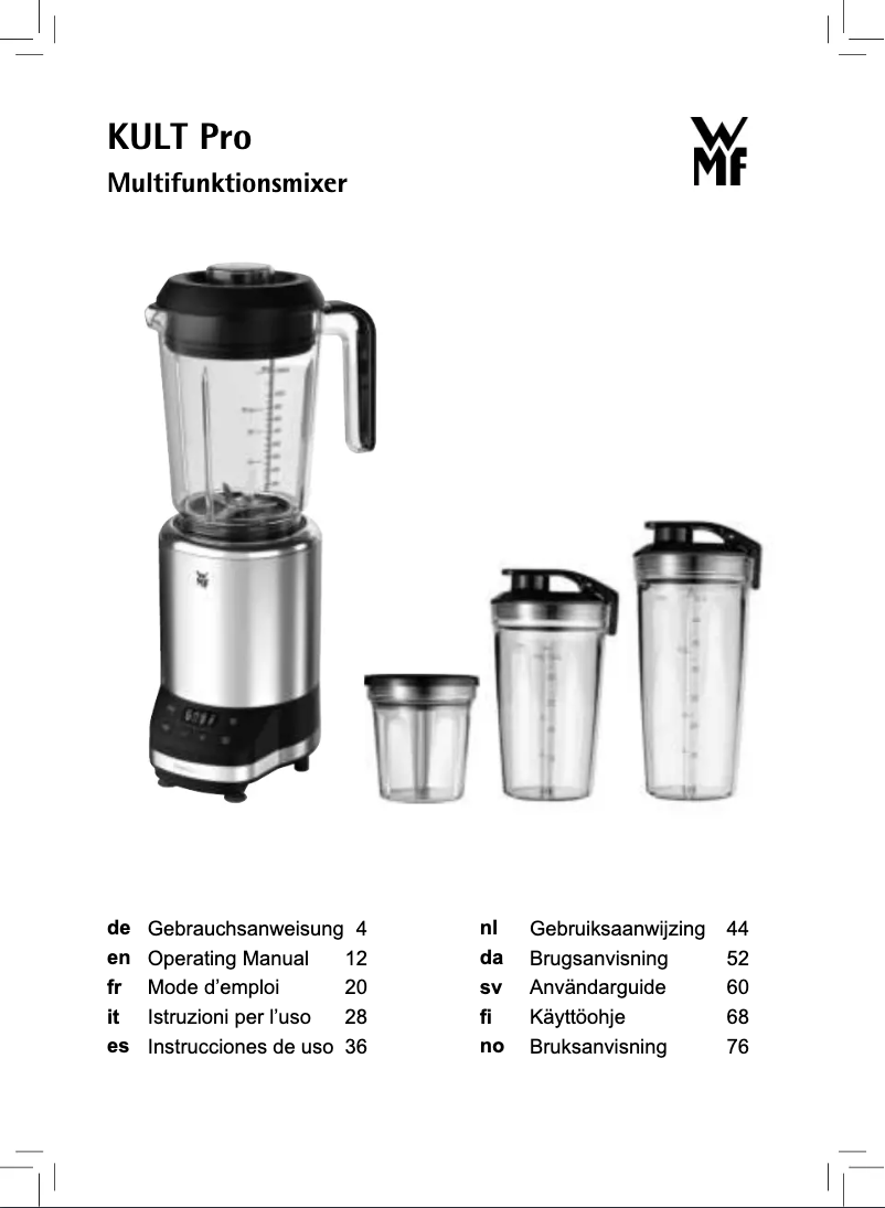 Image de la première page du manuel de l'appareil Kult Pro