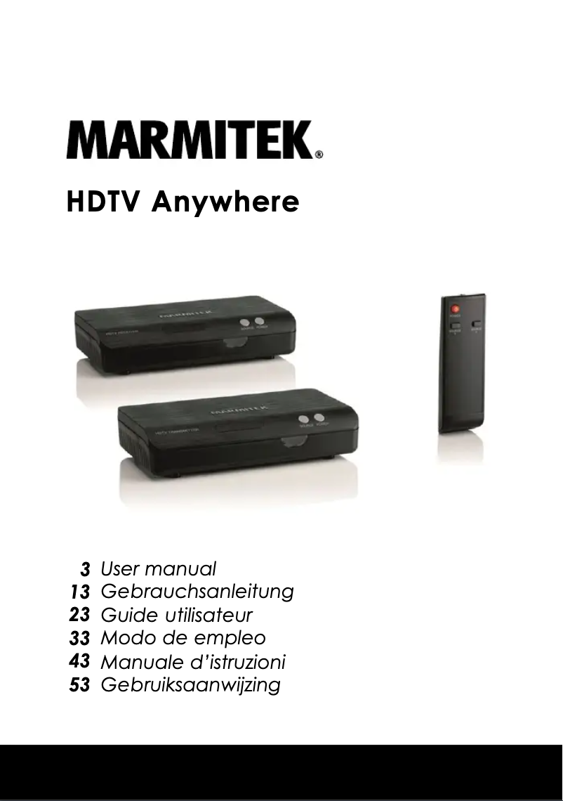 Page n°1 - Manuel utilisateur Marmitek HDTV Anywhere