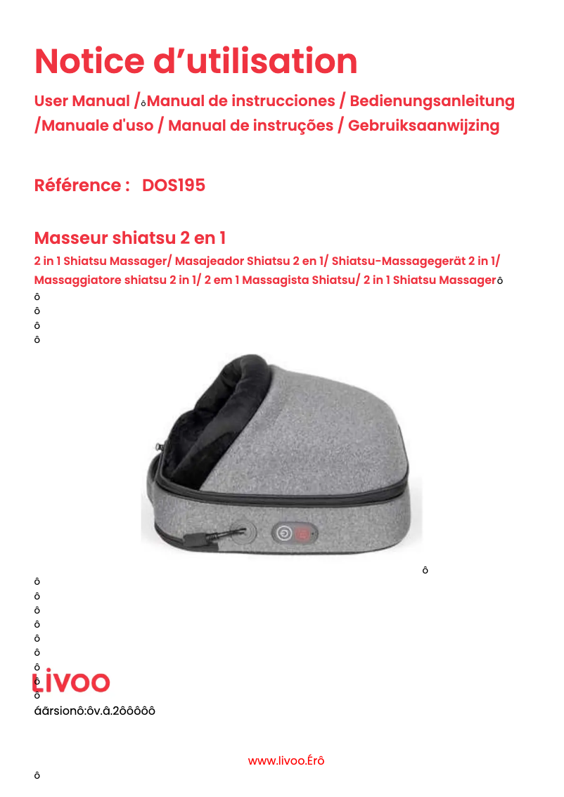 Page 1 de la notice Manuel utilisateur Livoo DOS195