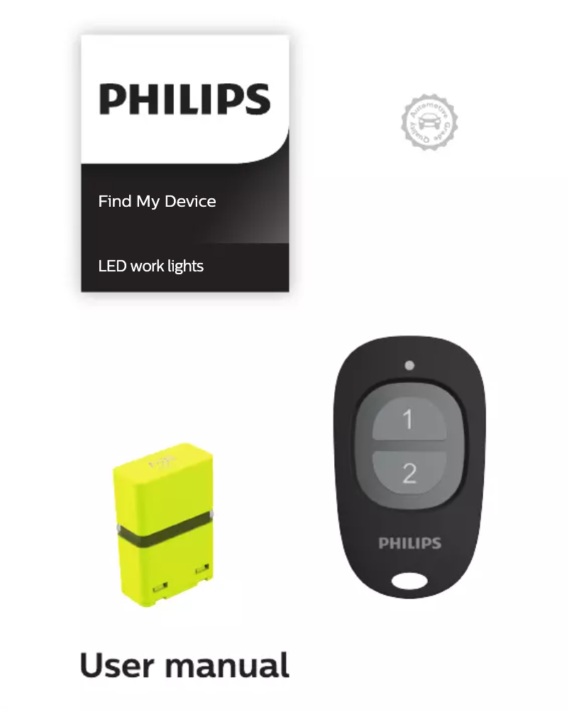 Page 1 de la notice Manuel utilisateur Philips Xperion 6000 ACCFIMDX1