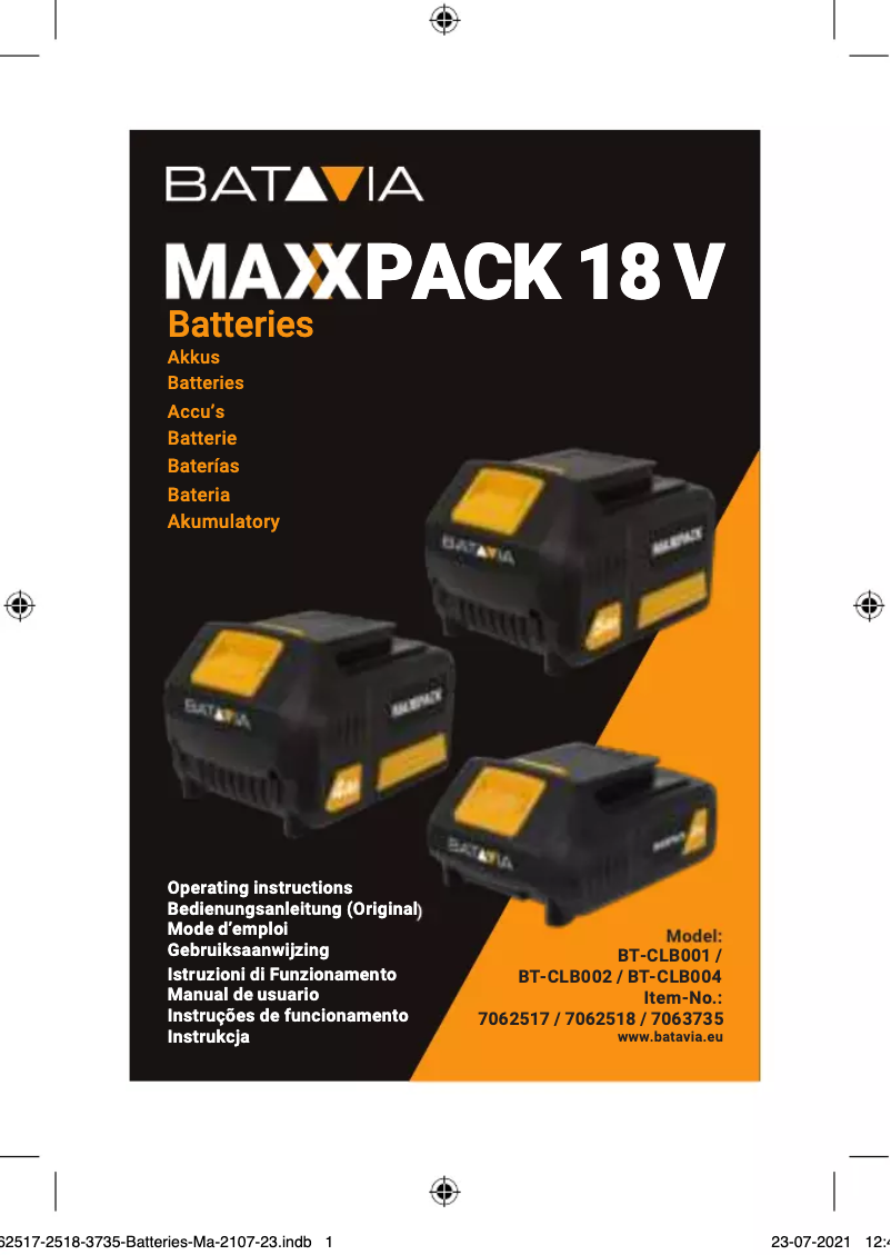 Image de la première page du manuel de l'appareil MAXXPACK BT-CLB001