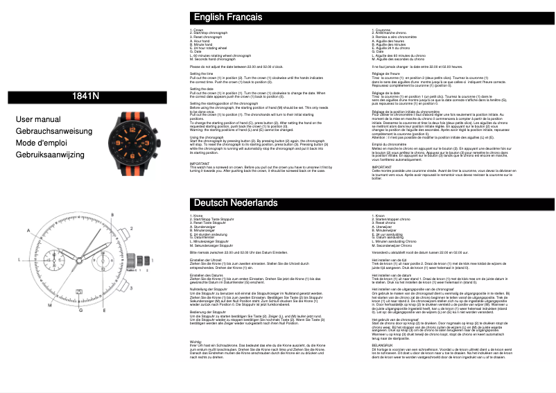 Image de la première page du manuel de l'appareil 1841N