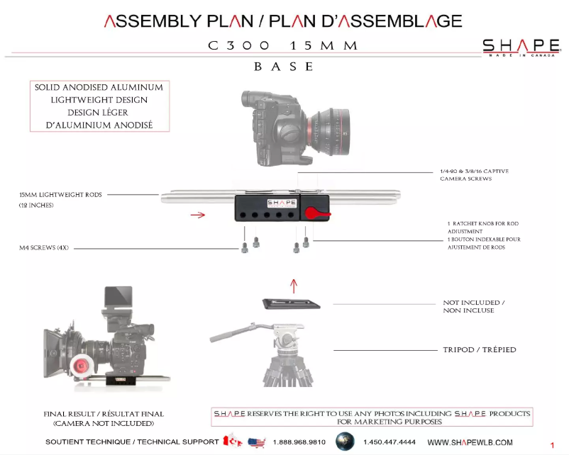 Page n°1 - Manuel utilisateur Shape B15C300