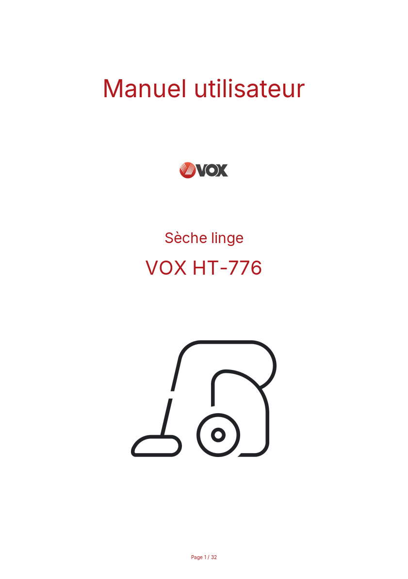 Image de la première page du manuel de l'appareil HT-776