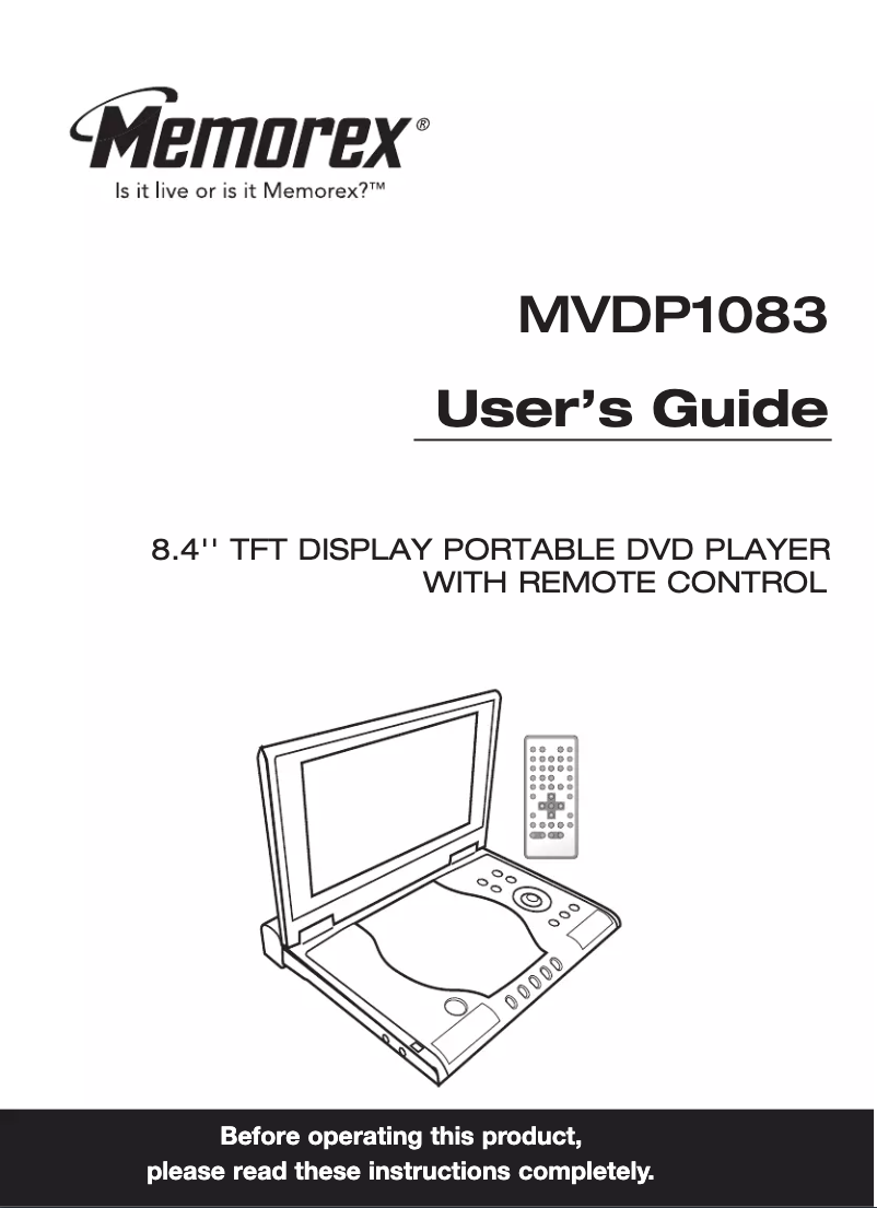 Page 1 de la notice Manuel utilisateur Memorex MVDP1083