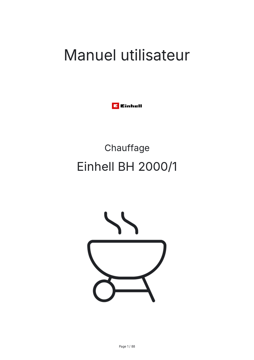 Image de la première page du manuel de l'appareil BH 2000/1