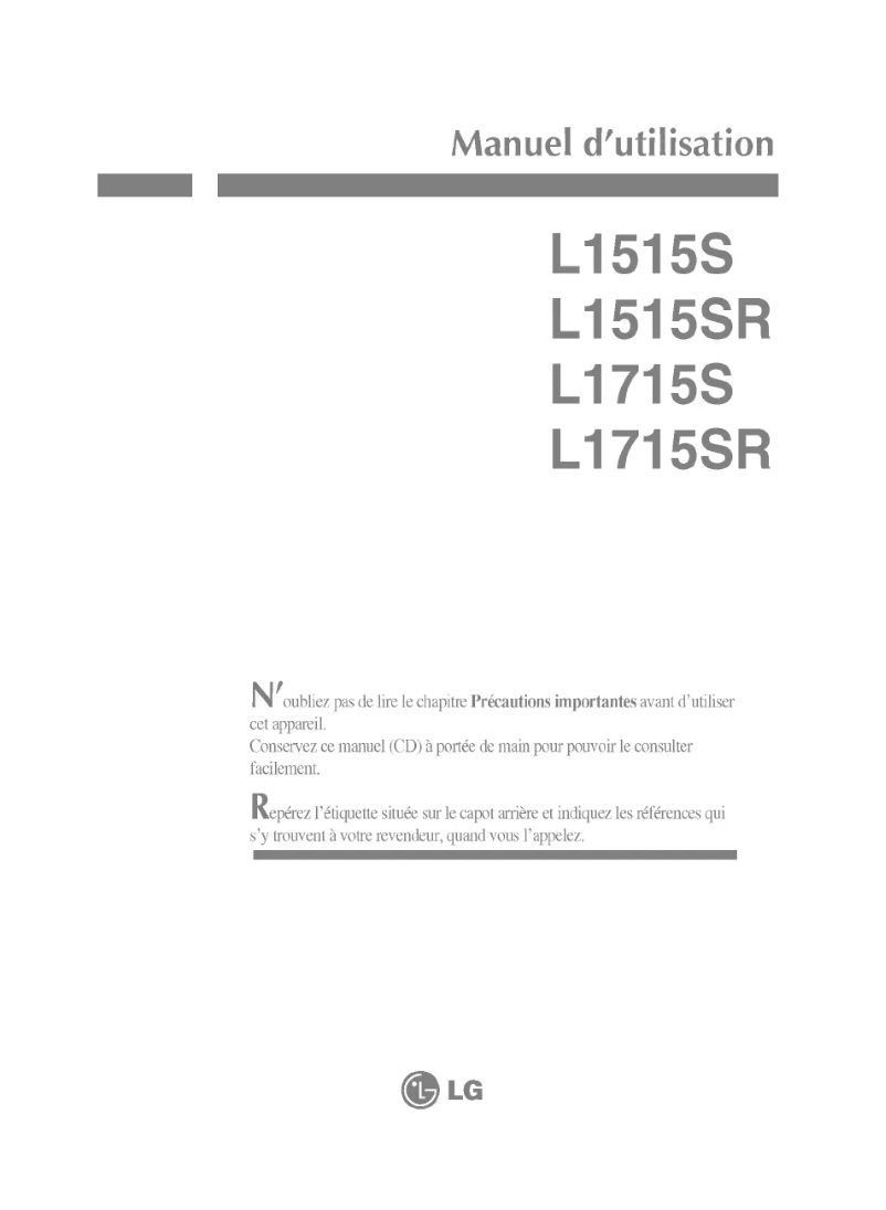 Page n°1 - Manuel utilisateur LG L1515SS