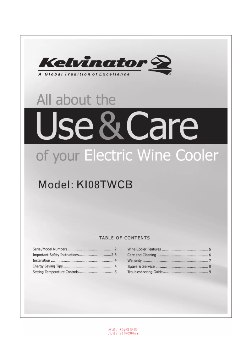 Page n°1 - Manuel utilisateur Kelvinator KI08TWCB