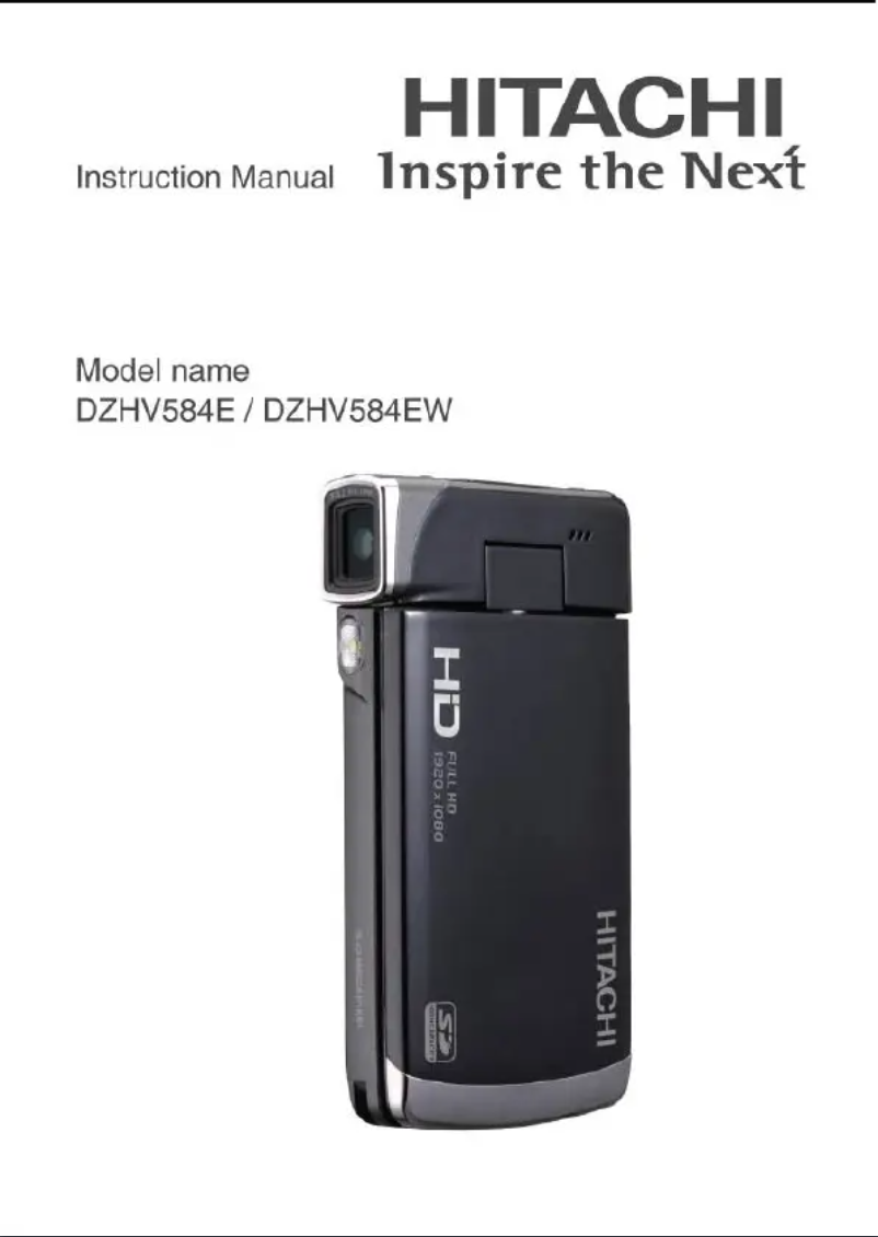 Image de la première page du manuel de l'appareil DZ-HV584EW