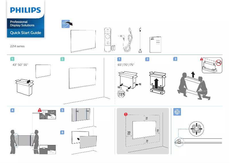 Page n°1 - Guide de démarrage rapide Philips 55BFL2214