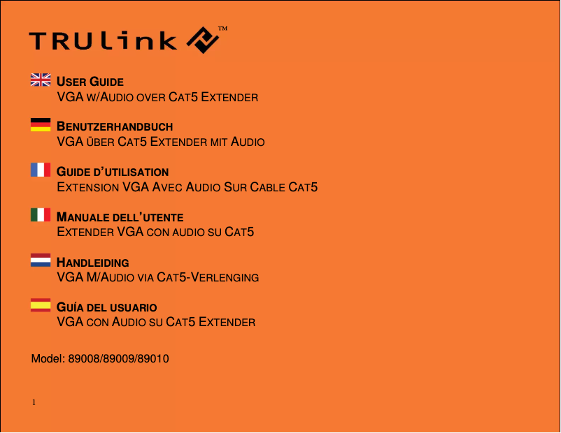 Page 1 de la notice Manuel utilisateur C2G 89010