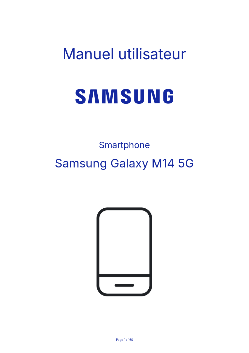 Image de la première page du manuel de l'appareil Galaxy M14 5G