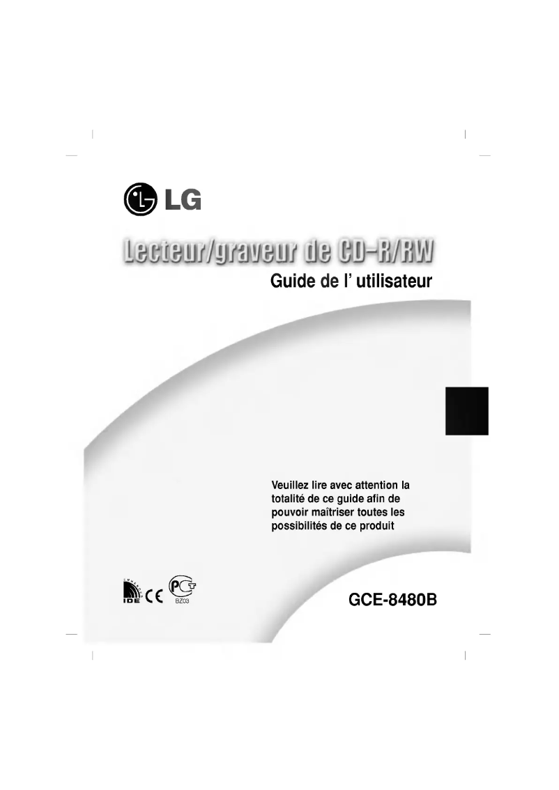 Page n°1 - Manuel utilisateur LG GCE-8480B