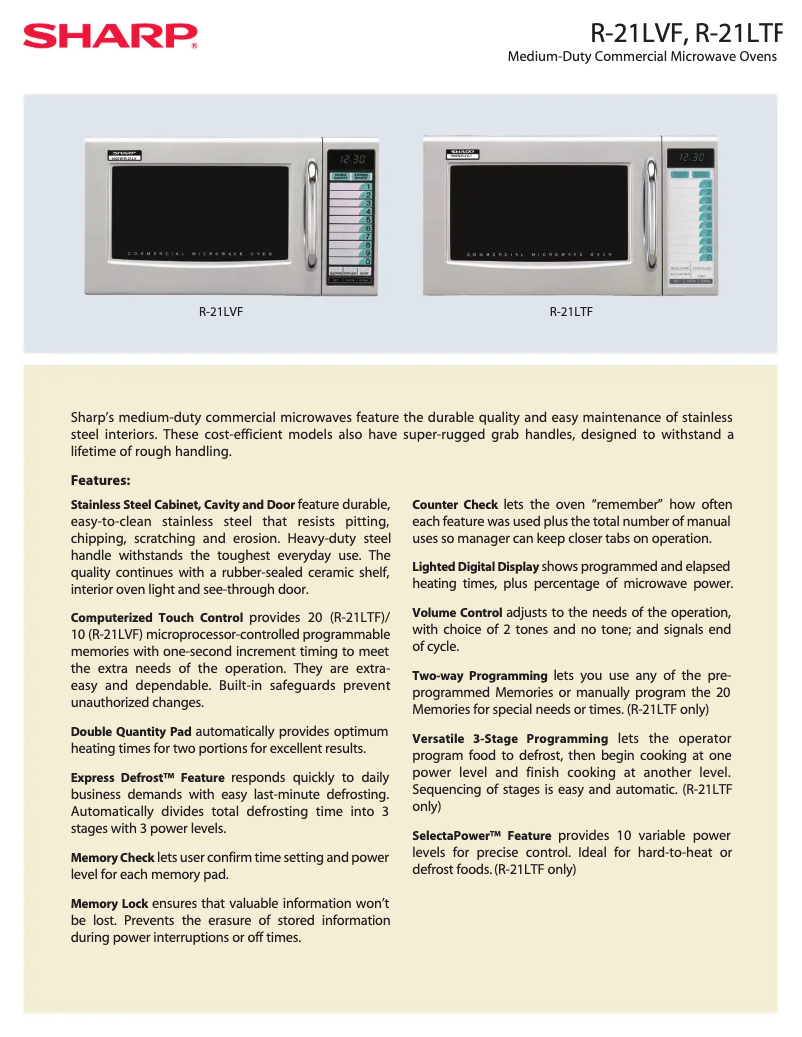 Image de la première page du manuel de l'appareil R-21LTF