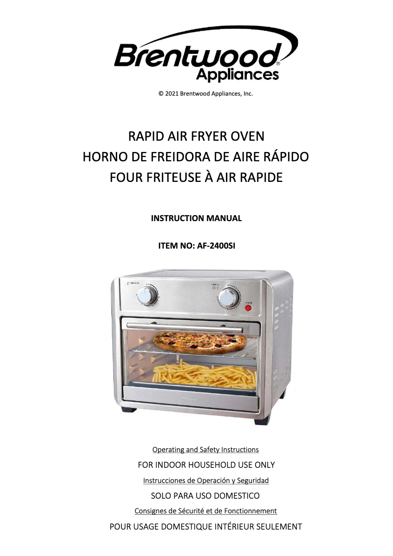 Page n°1 - Manuel utilisateur Brentwood AF-2400SI