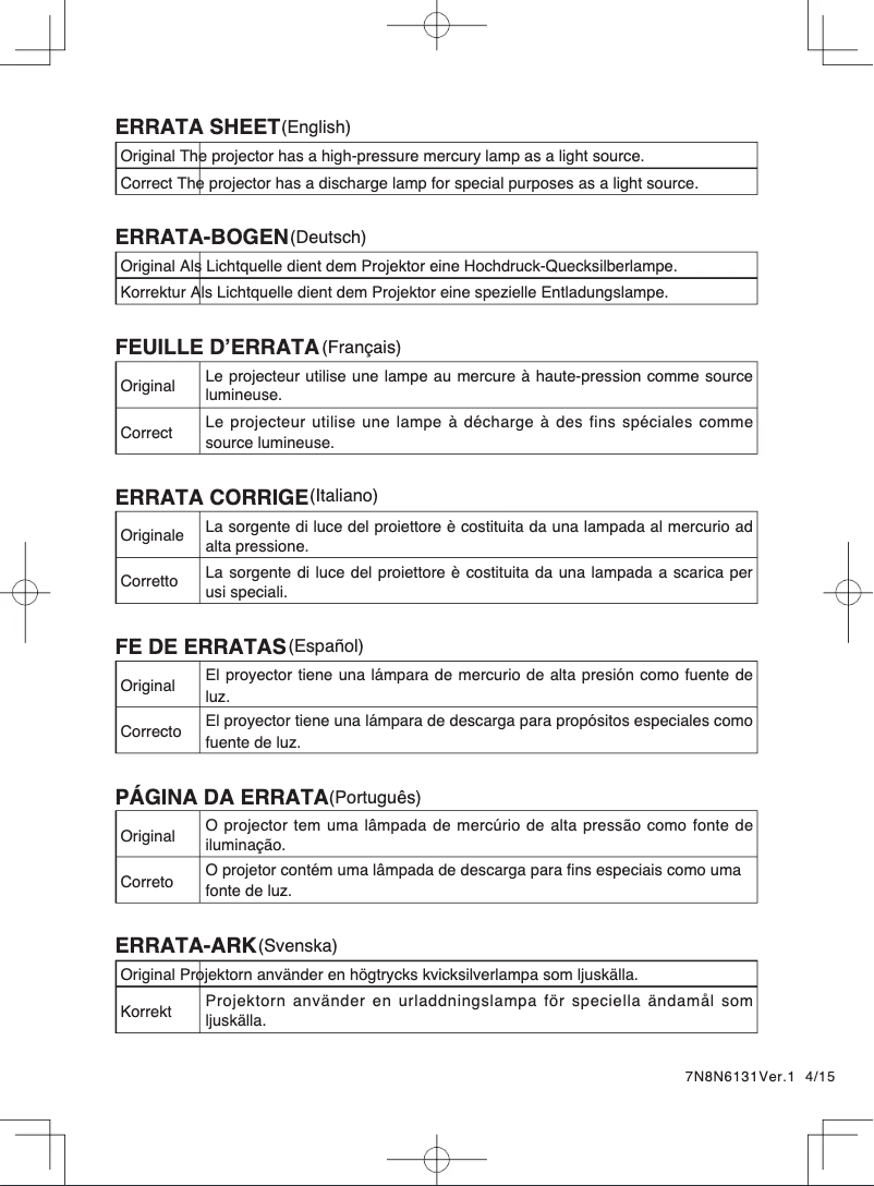 Image de la première page du manuel de l'appareil V311X