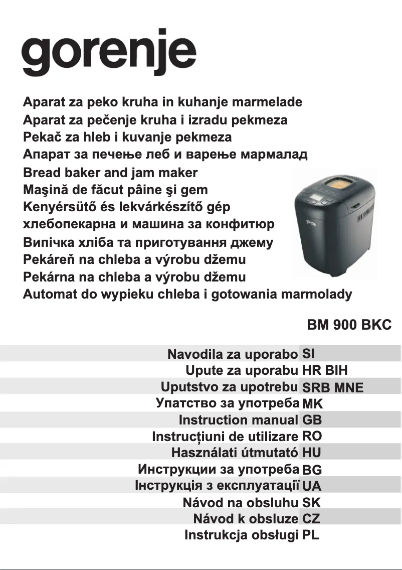 Página 1 del manual Manual de usuario Gorenje BM900BKC