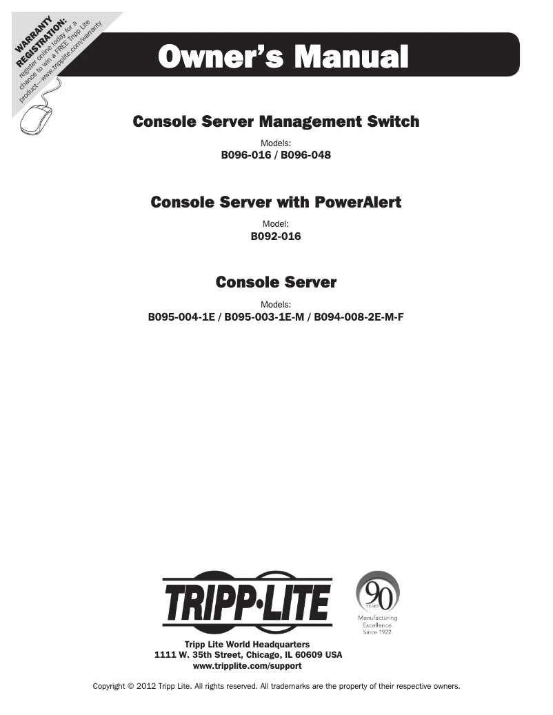 Page 1 de la notice Manuel utilisateur Tripp Lite B095-004-1E