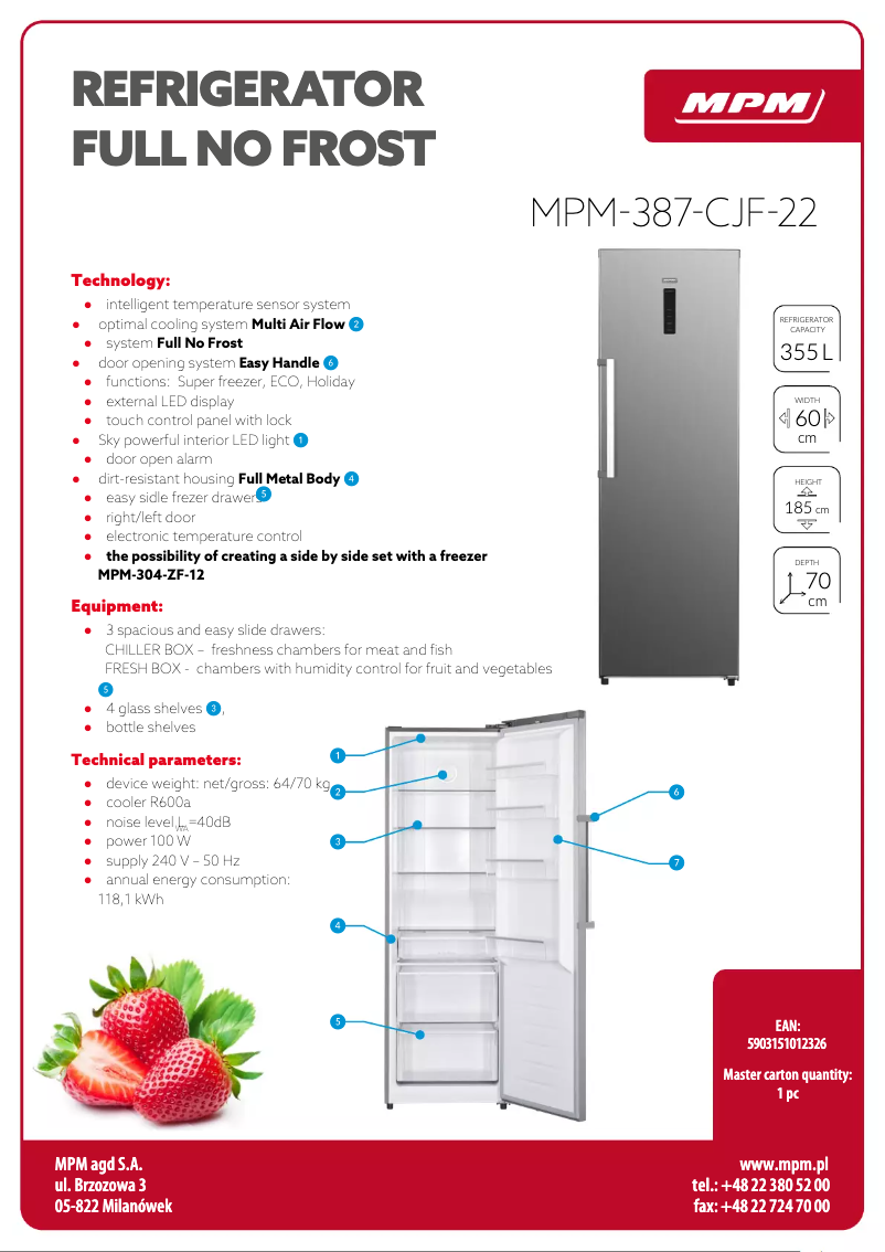 Page n°1 - Fiche technique MPM MPM-387-CJF-22