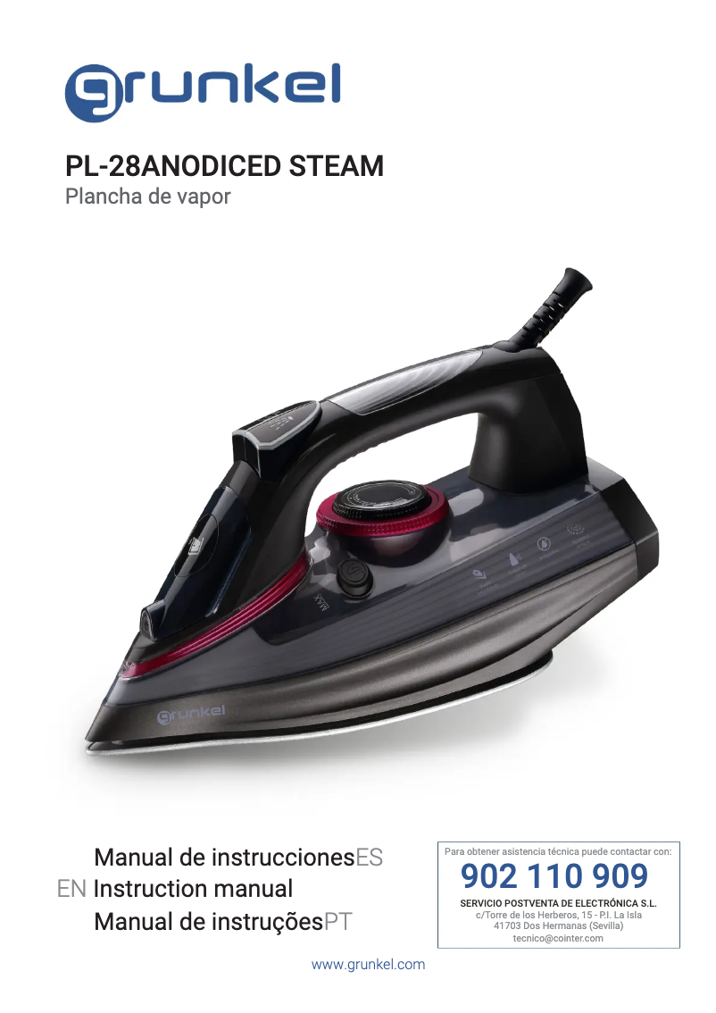 Page n°1 - Manuel utilisateur Grunkel PL-28ANODICED Steam