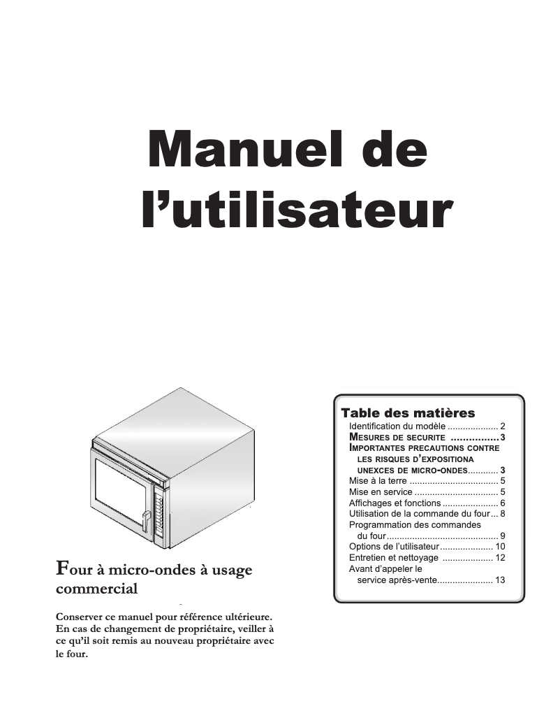 Page 1 de la notice Manuel utilisateur ACP MRC17S2