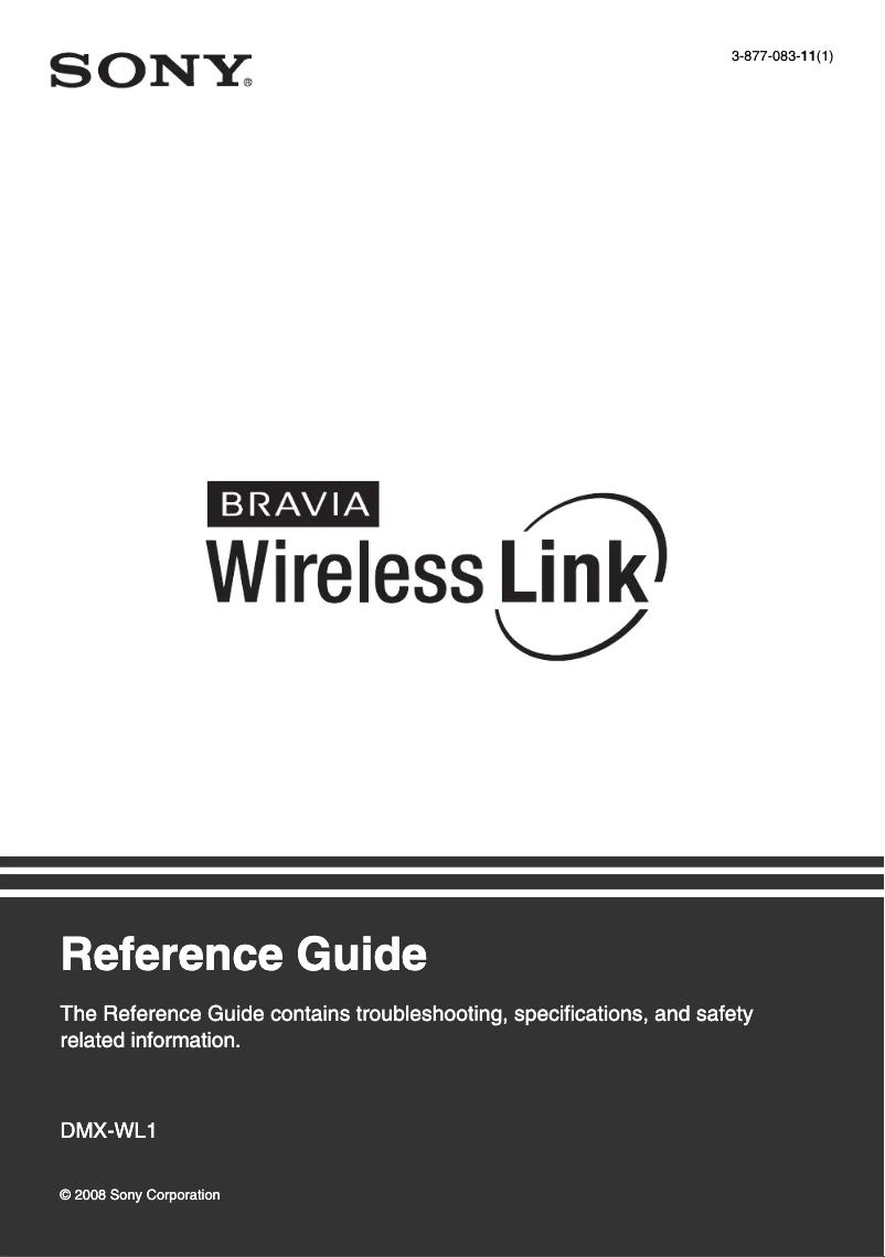 Image de la première page du manuel de l'appareil DMX-WL1